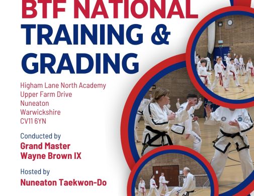 BTF National Training & Grading July 2026 poster