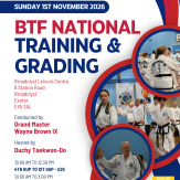 BTF National Training & Grading November 2026 poster