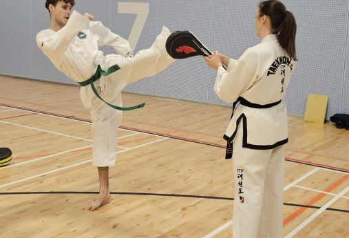 Camberley Taekwon-Do students kicking