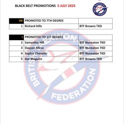 BTF Black belt grading July 2025